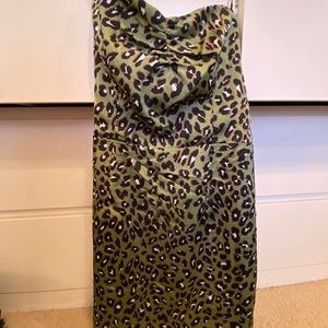 Superdown green cheetah dress
